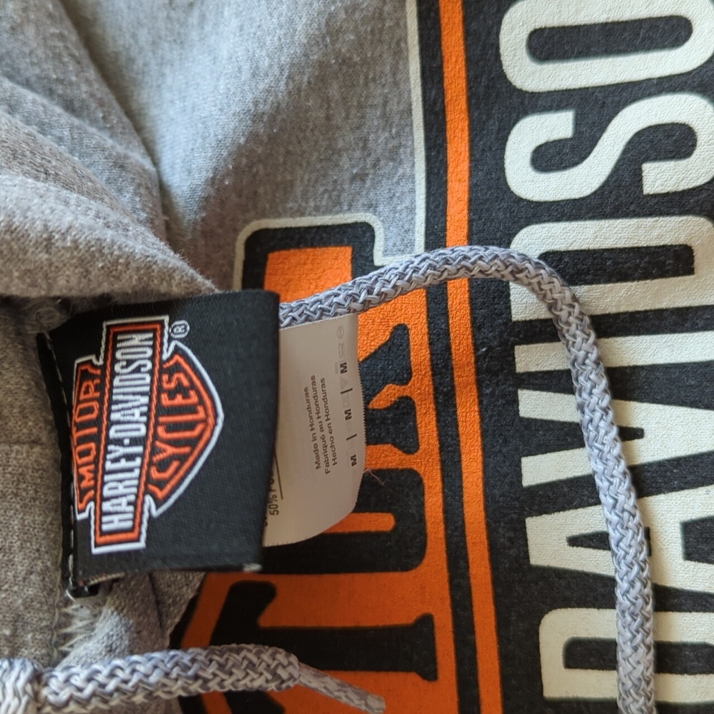 Harley-Davidson Gray and Orange Men's Hoodie Size Medium - Picture 3 of 8
